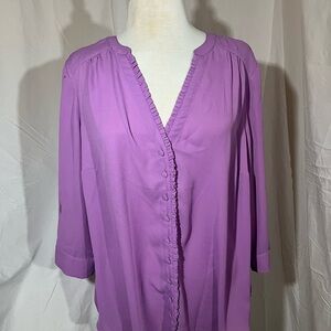 Torrid Purple Ruffle-Trim Women’s Blouse size 1
